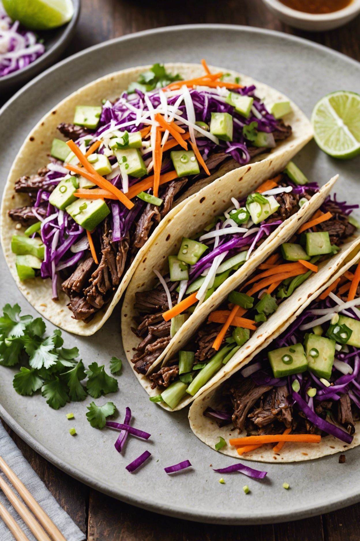 Korean Style Bulgogi Beef Tacos