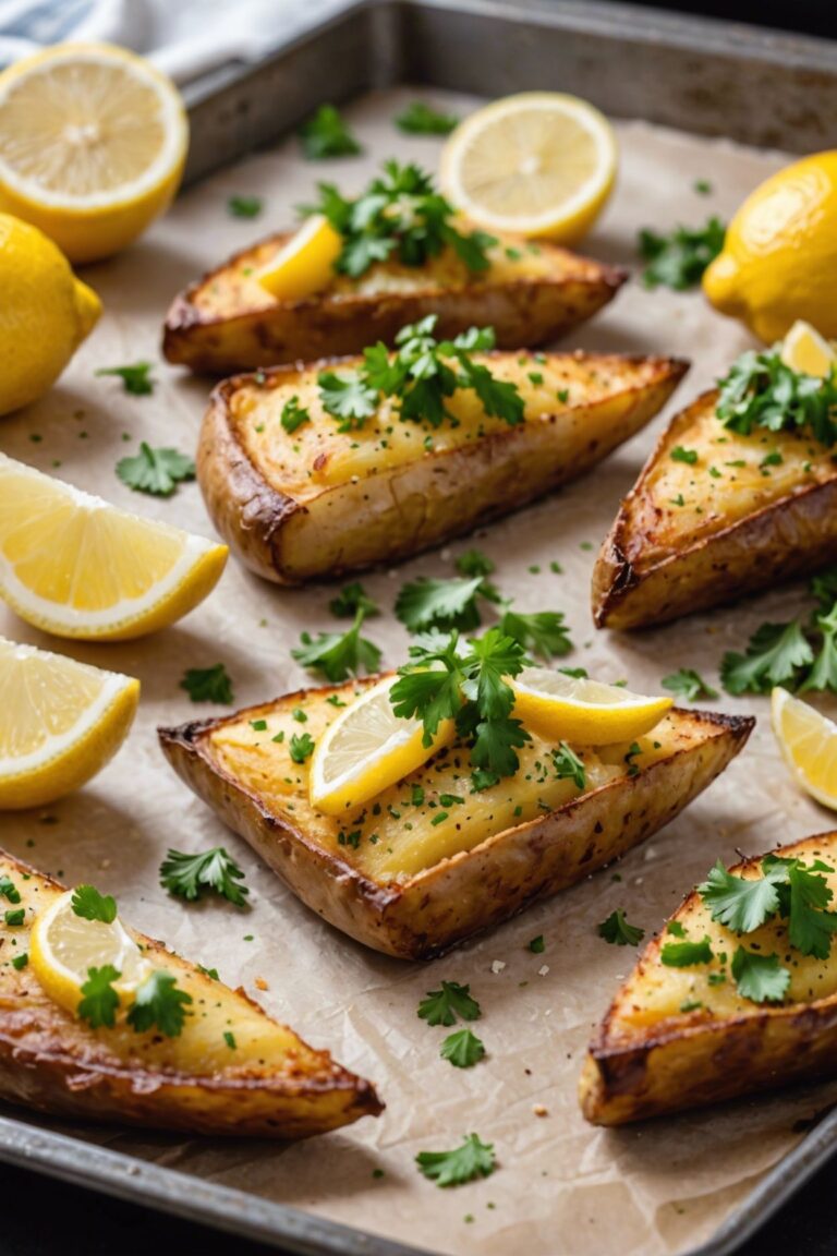 Lemon Garlic Potato Wedges