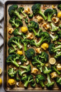 Lemon Pepper Roasted Broccoli And Cauliflower