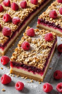 Lemon Raspberry Oatmeal Crumb Bars