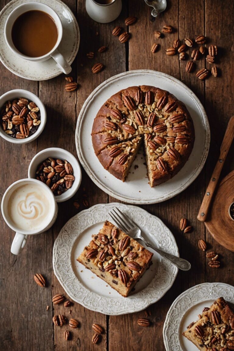 Lighter Coffee Cake With Yogurt Pecans And Raisins