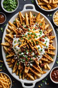 Loaded Sour Cream And Onion Waffle Fries