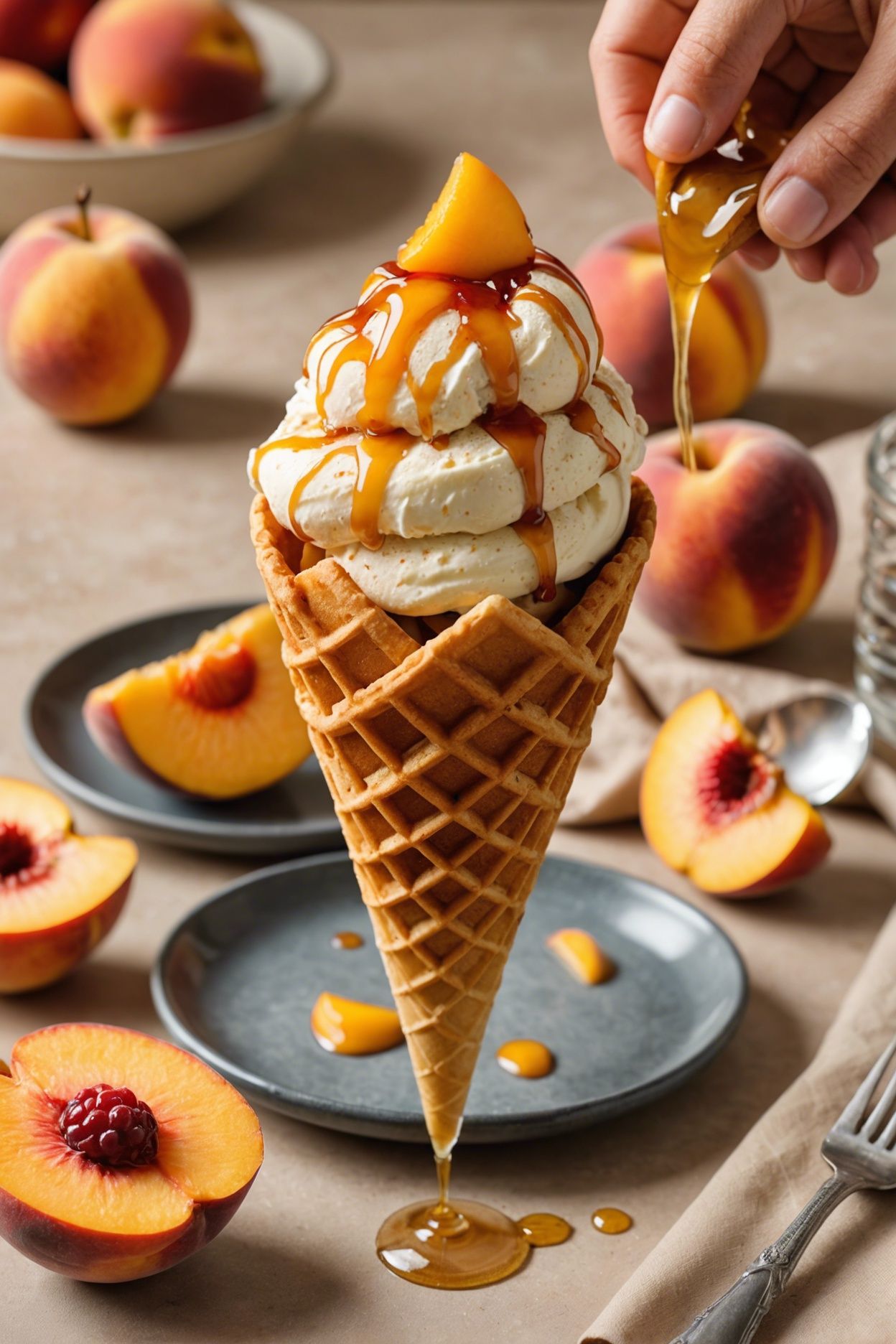 Maple Peach Ice Cream Topping