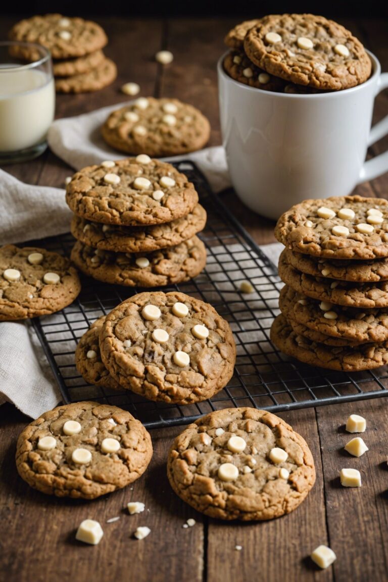 Molasses Oatmeal White Chocolate Chip Cookies