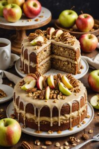 Oatmeal Apple Praline Cake