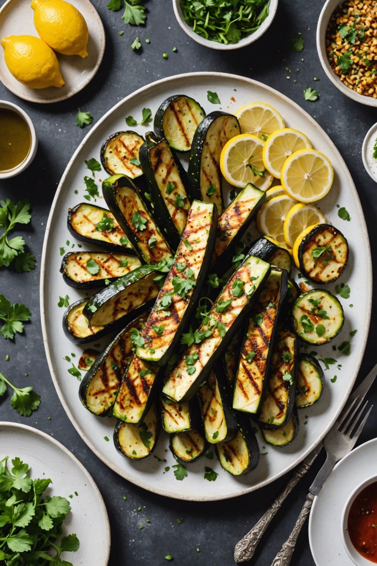 Pan Grilled Zucchini With Lemon Pepper