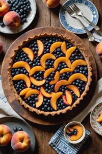 Peach Blueberry Streusel Tart