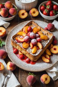 Peach Melba French Toast Casserole