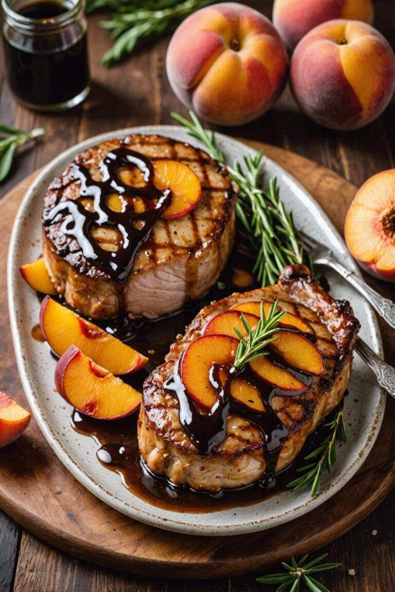 Peach Stuffed Pork Chops