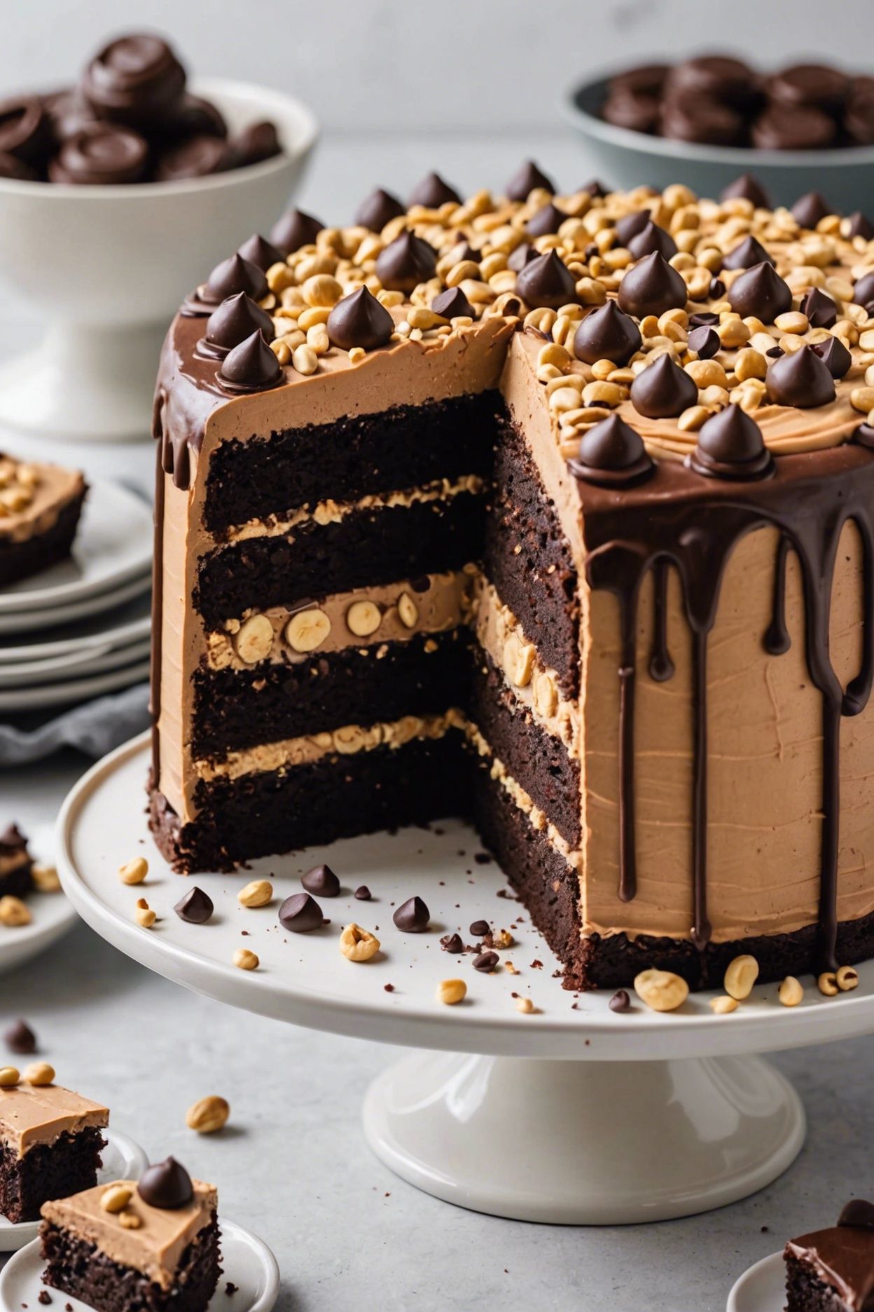Peanut Butter And Chocolate Candy Cake