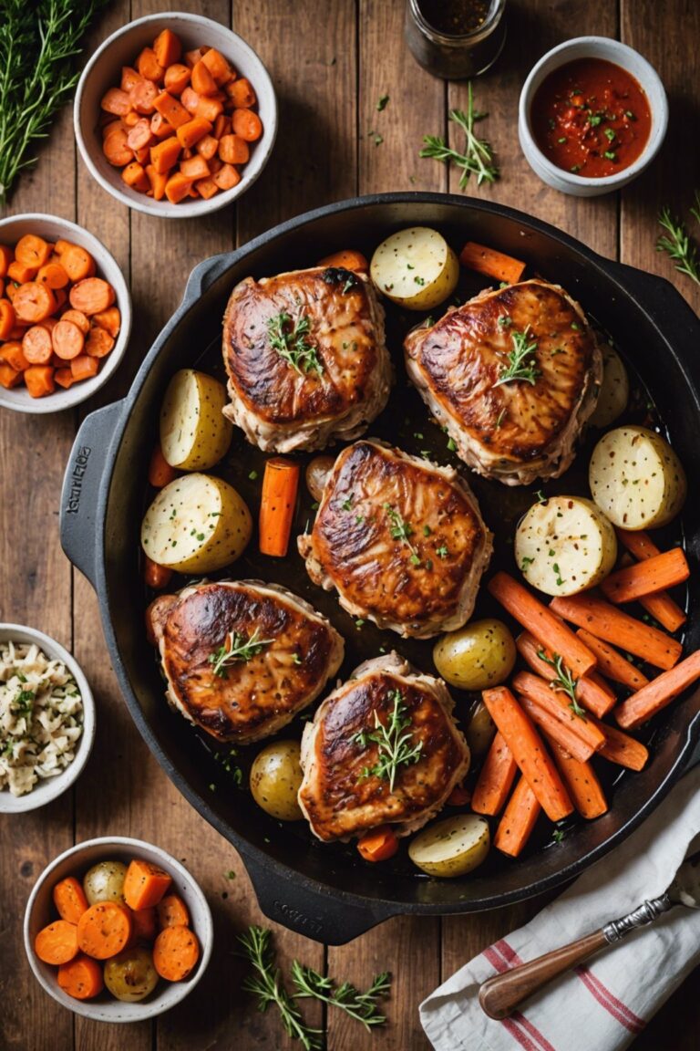 Pressure Cooker Bone In Pork Chops Baked Potatoes And Carrots Easy Prep