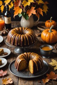 Pumpkin Bundt Cake With Rum Glaze