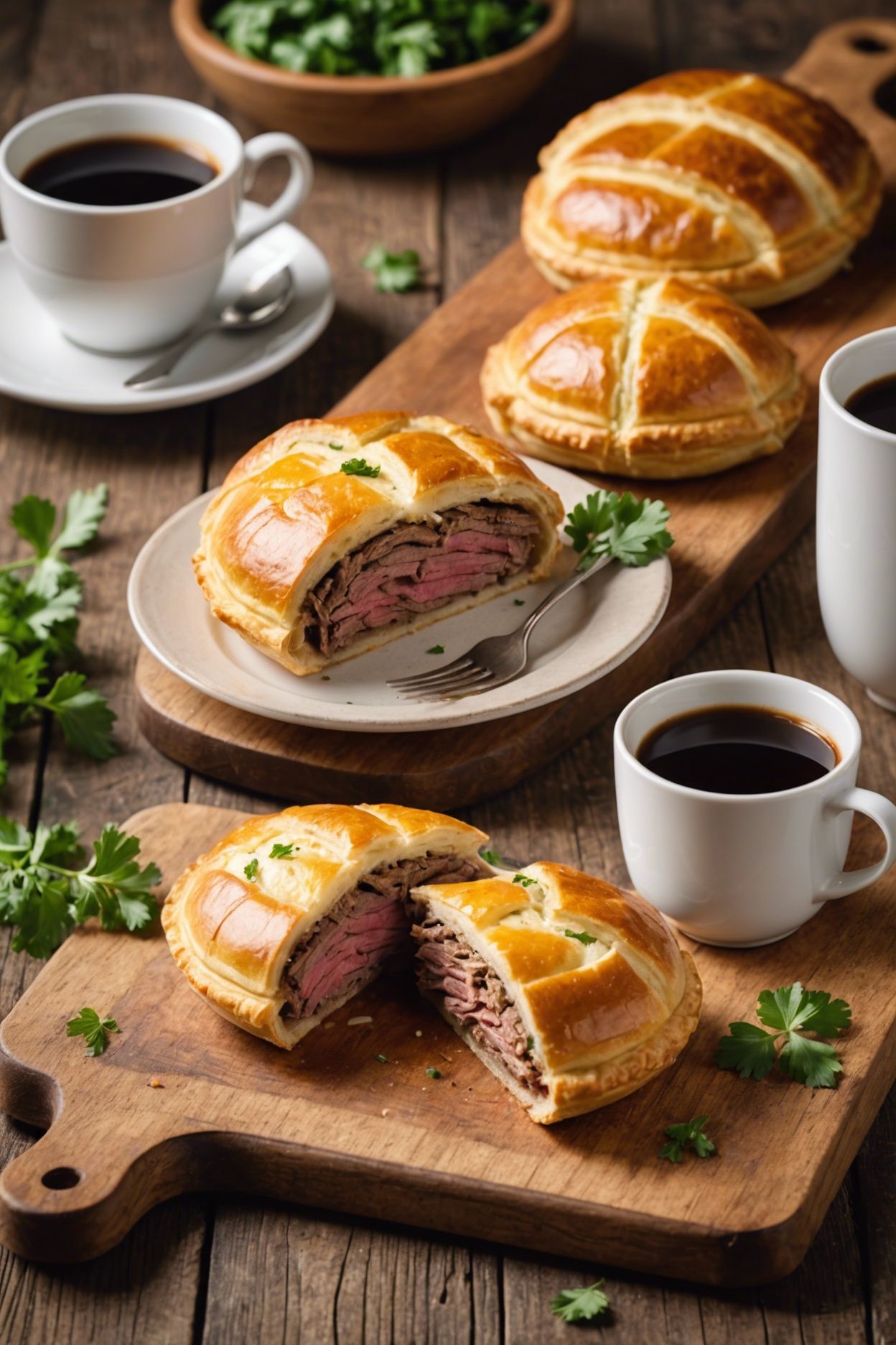 Roast Beef And Cheddar Puff Pastry Pockets