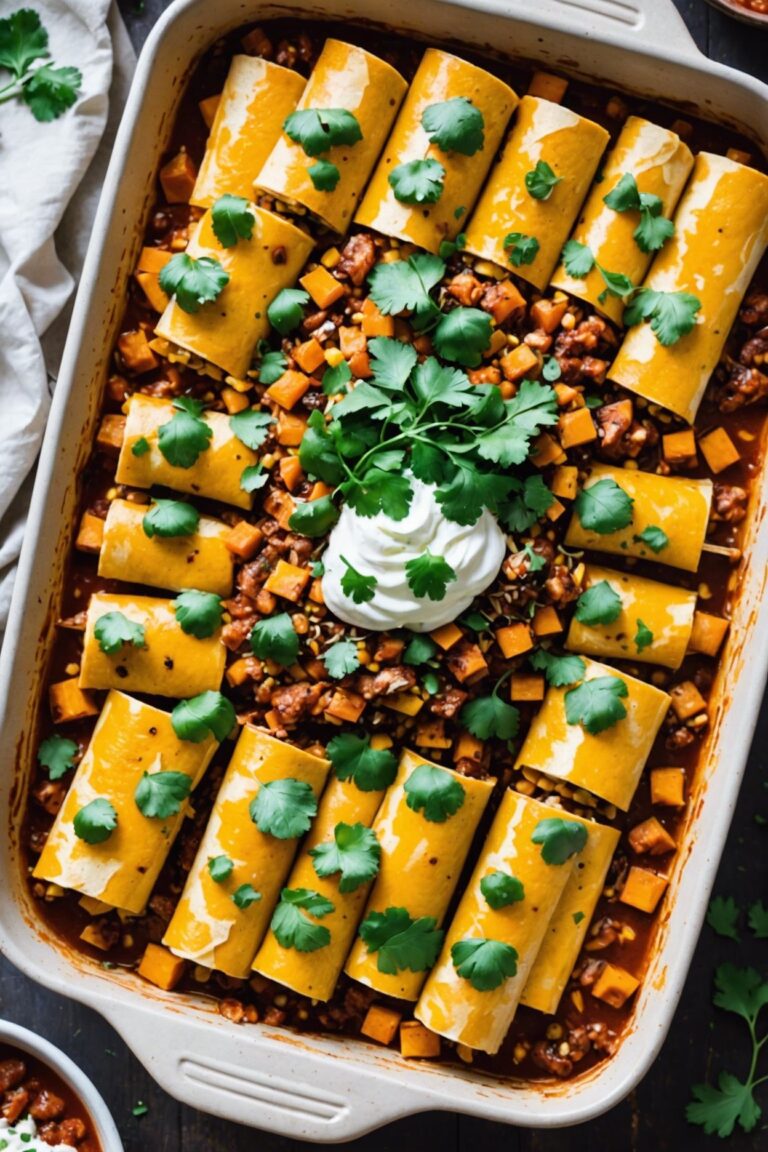 Roasted Butternut Squash And Soy Chorizo Enchiladas