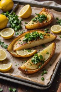 Roasted Lemon Garlic Potato Wedges