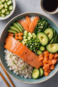 Salmon And Avocado Sushi Bowls