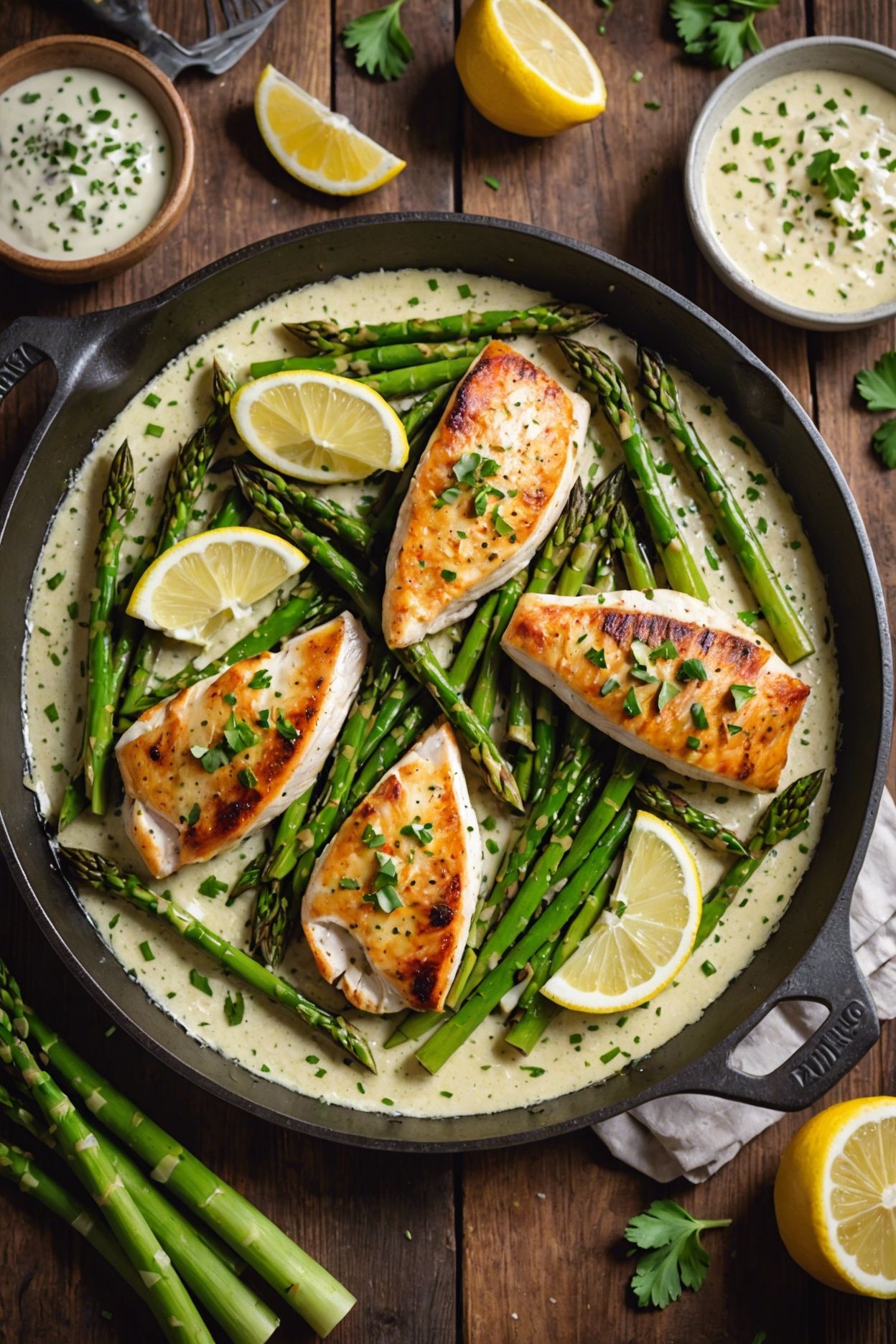 Skillet Chicken And Asparagus With Lemon Caper Sauce Creamy Kick