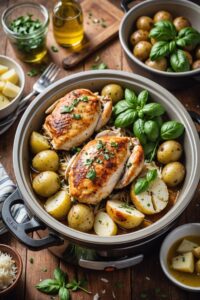 Slow Cooker Parmesan Garlic Chicken And Potatoes