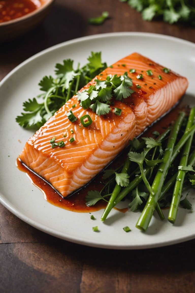 Slow Roasted Salmon With Sweet Chili Glaze And Scallions