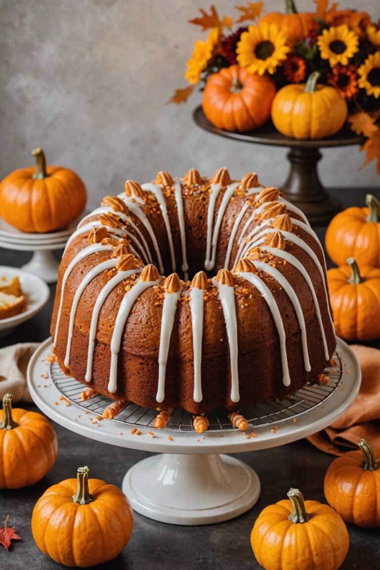 Sour Cream Pumpkin Bundt Cake With Pumpkin Glaze