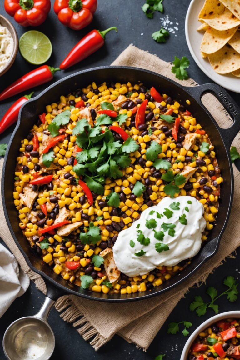 Southwestern Corn And Black Bean Skillet