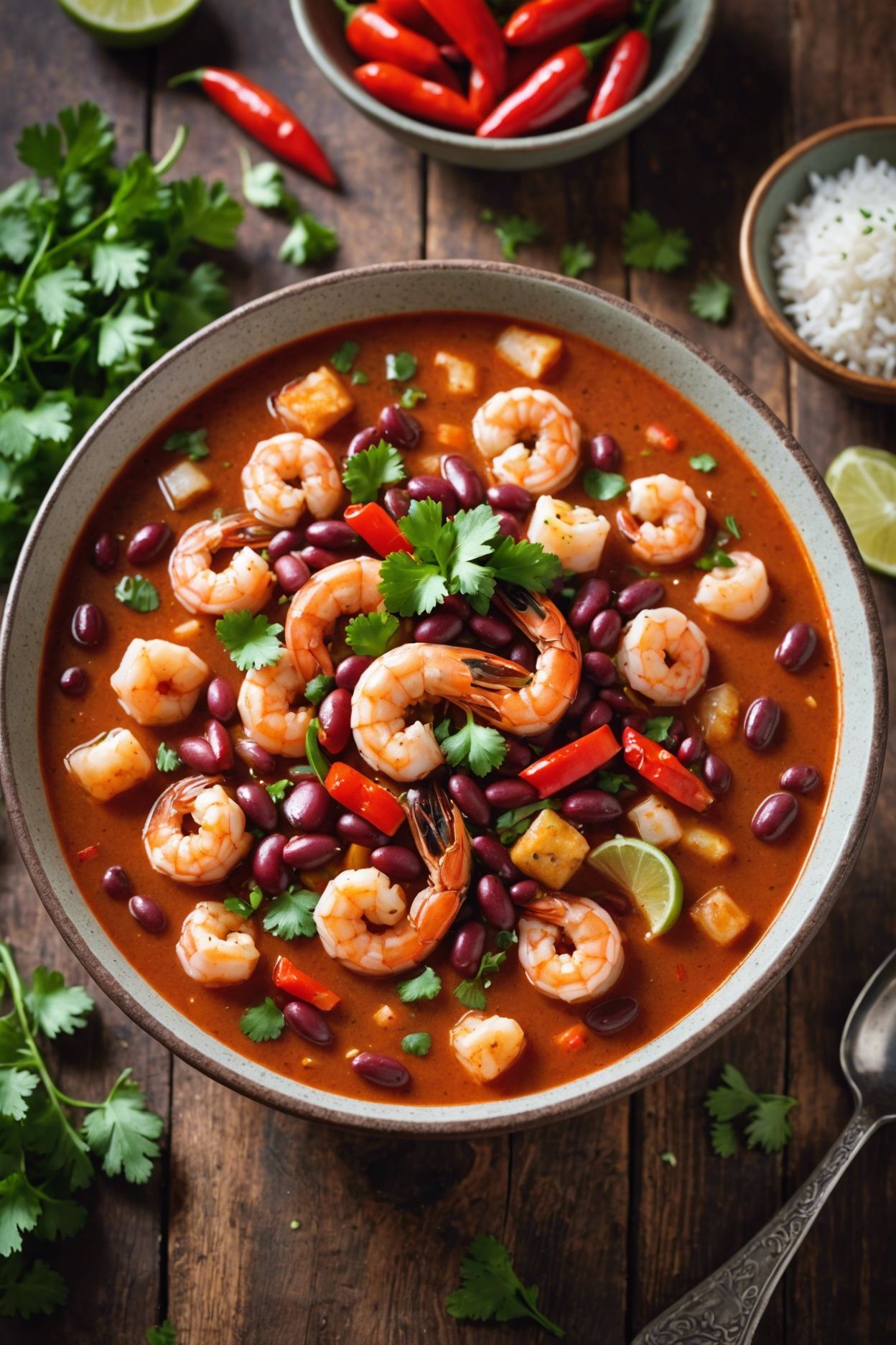 Spicy Shrimp And Red Bean Soup
