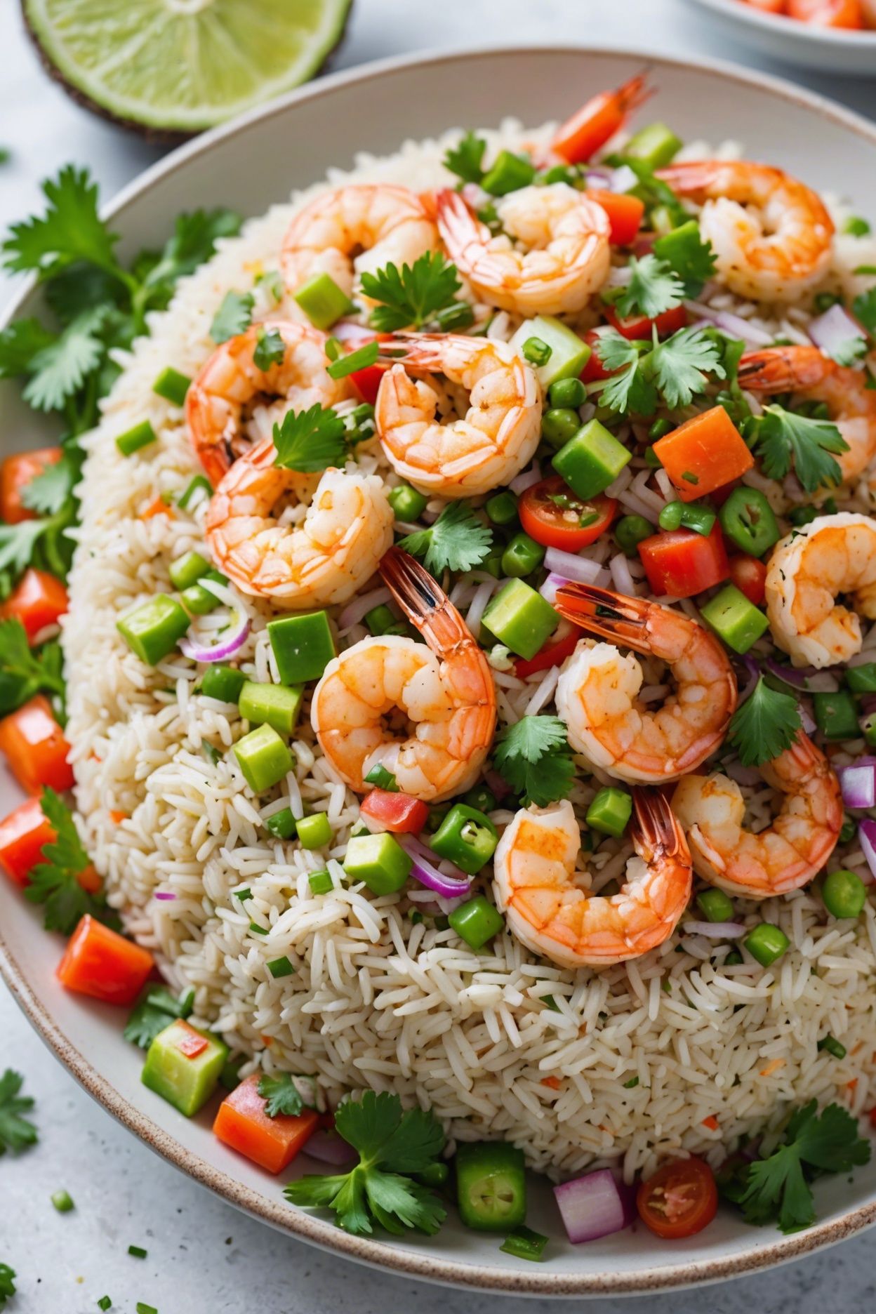 Spicy Shrimp Fried Coconut Rice