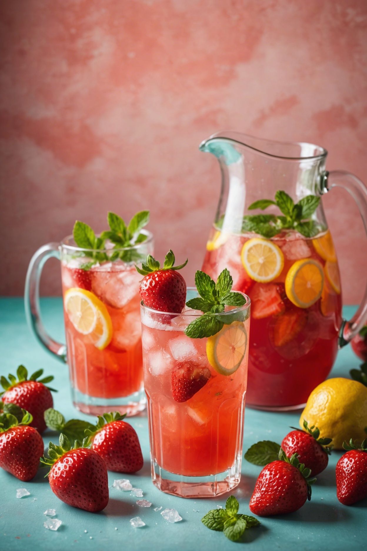Strawberry Ginger Mint Lemonade