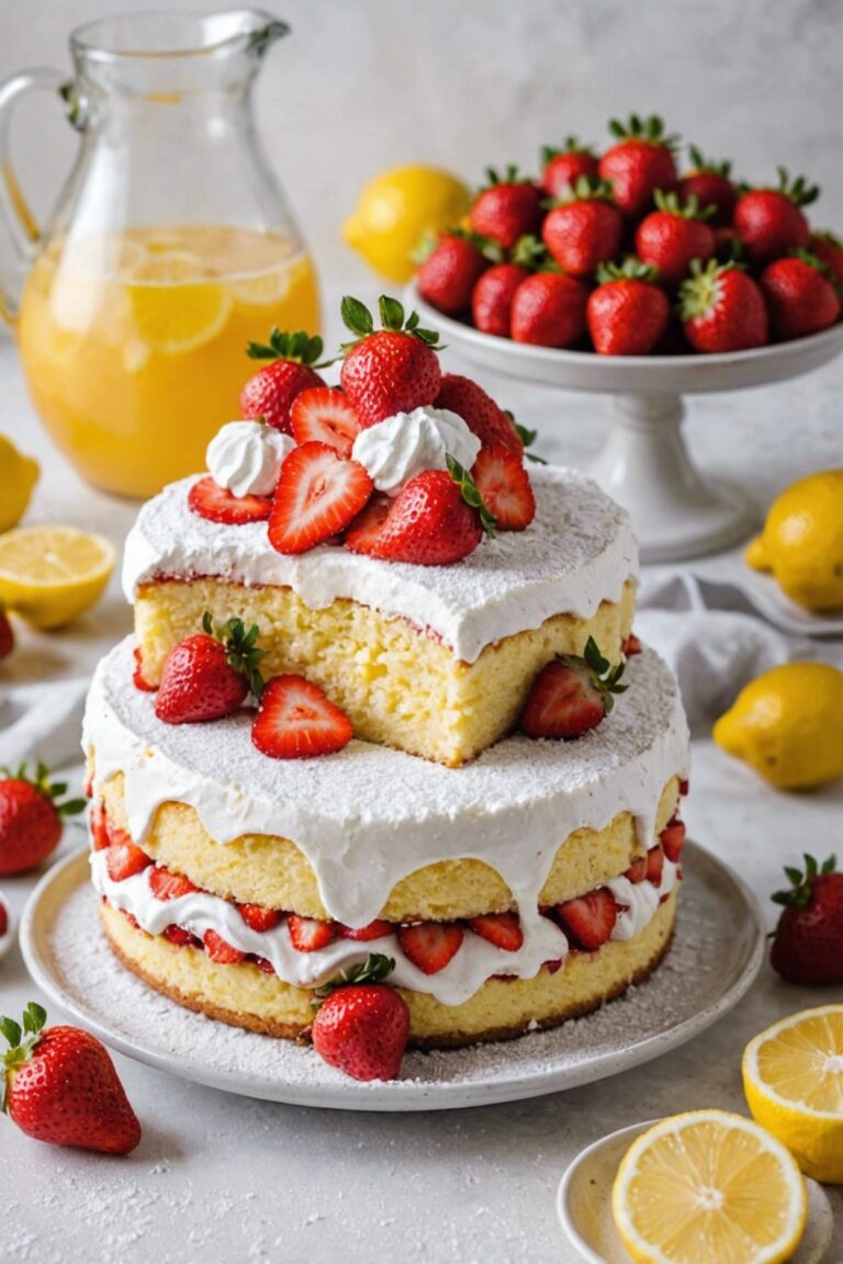 Strawberry Lemonade Poke Cake