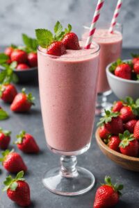 Strawberry Mint Protein Smoothie