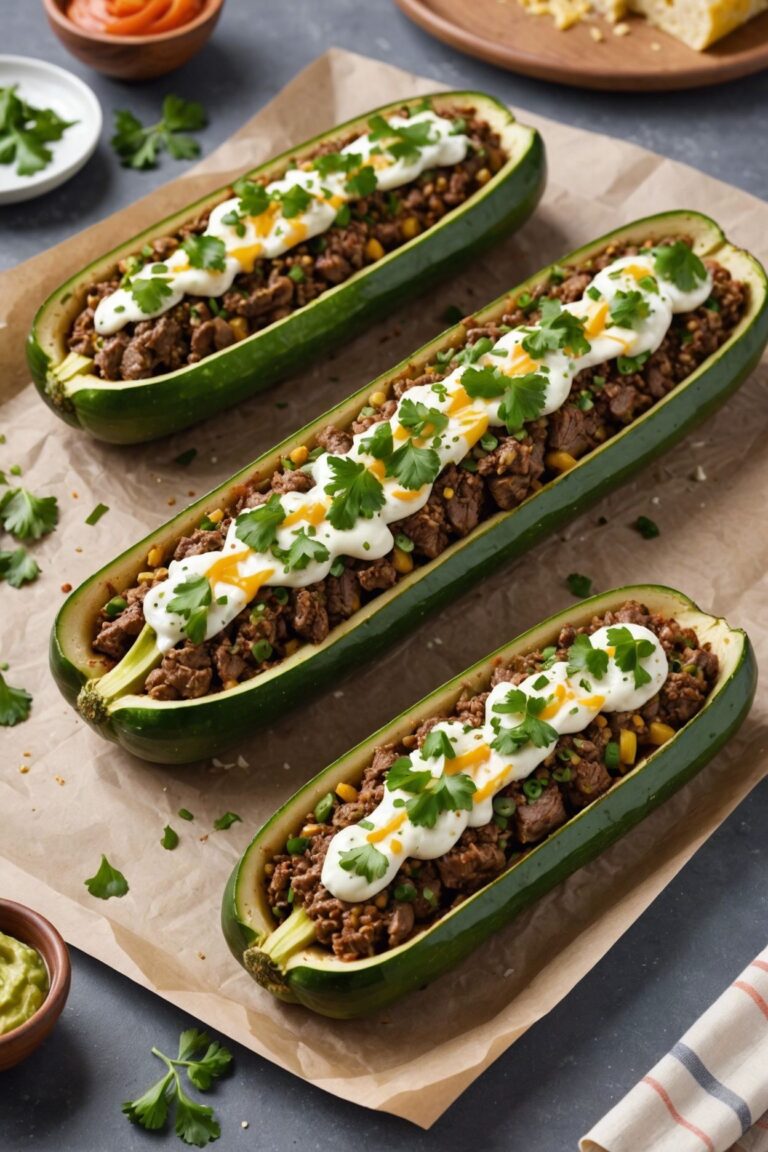 Taco Stuffed Zucchini Boats