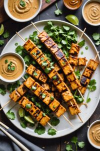 Tofu Satay With Peanut Sauce