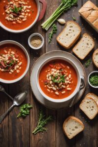 Tomato White Bean Bacon Soup