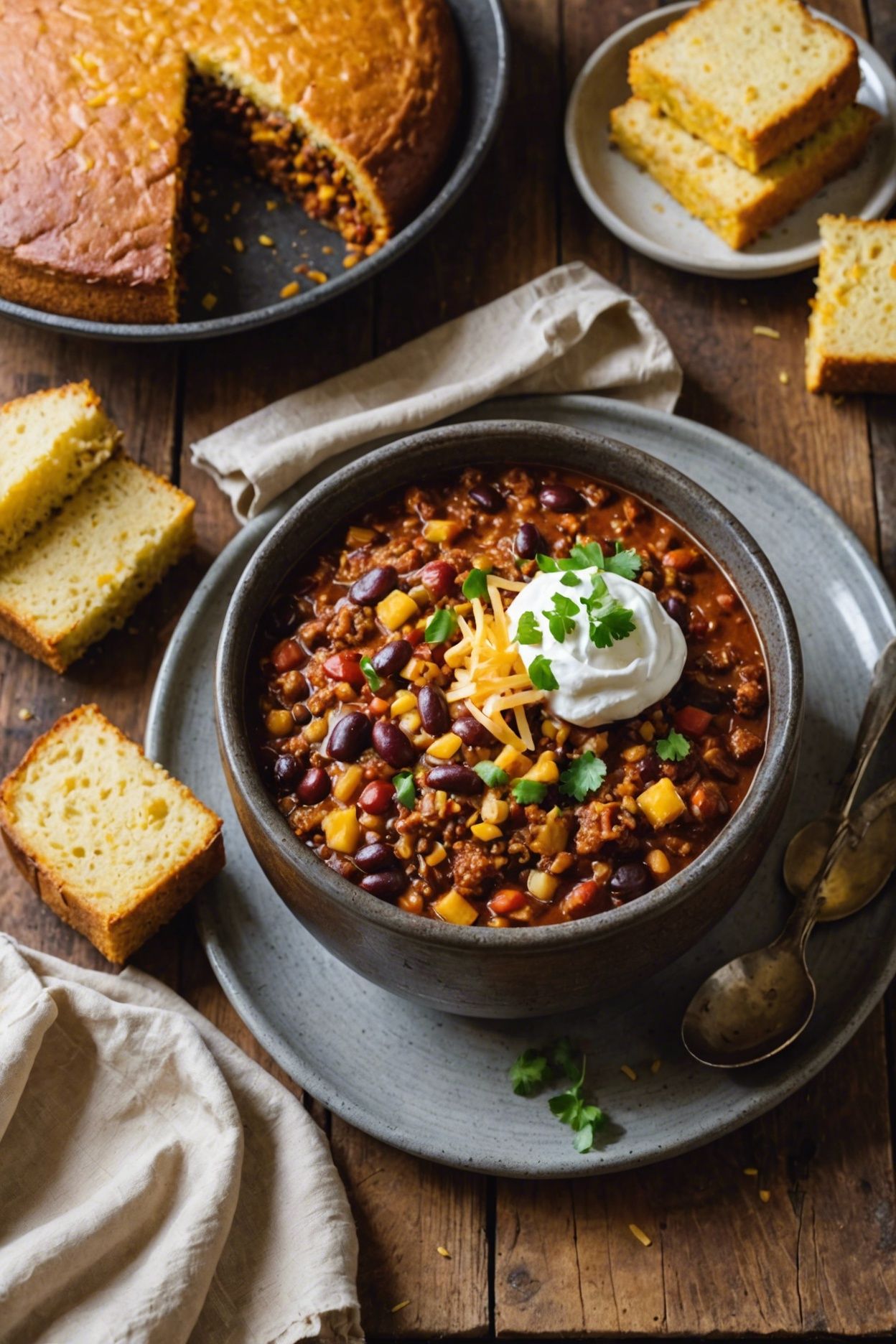 Vegetarian Chili With Cornbread