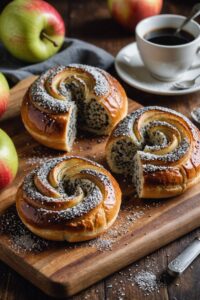 Yeasted Poppy Seed Apple Buns