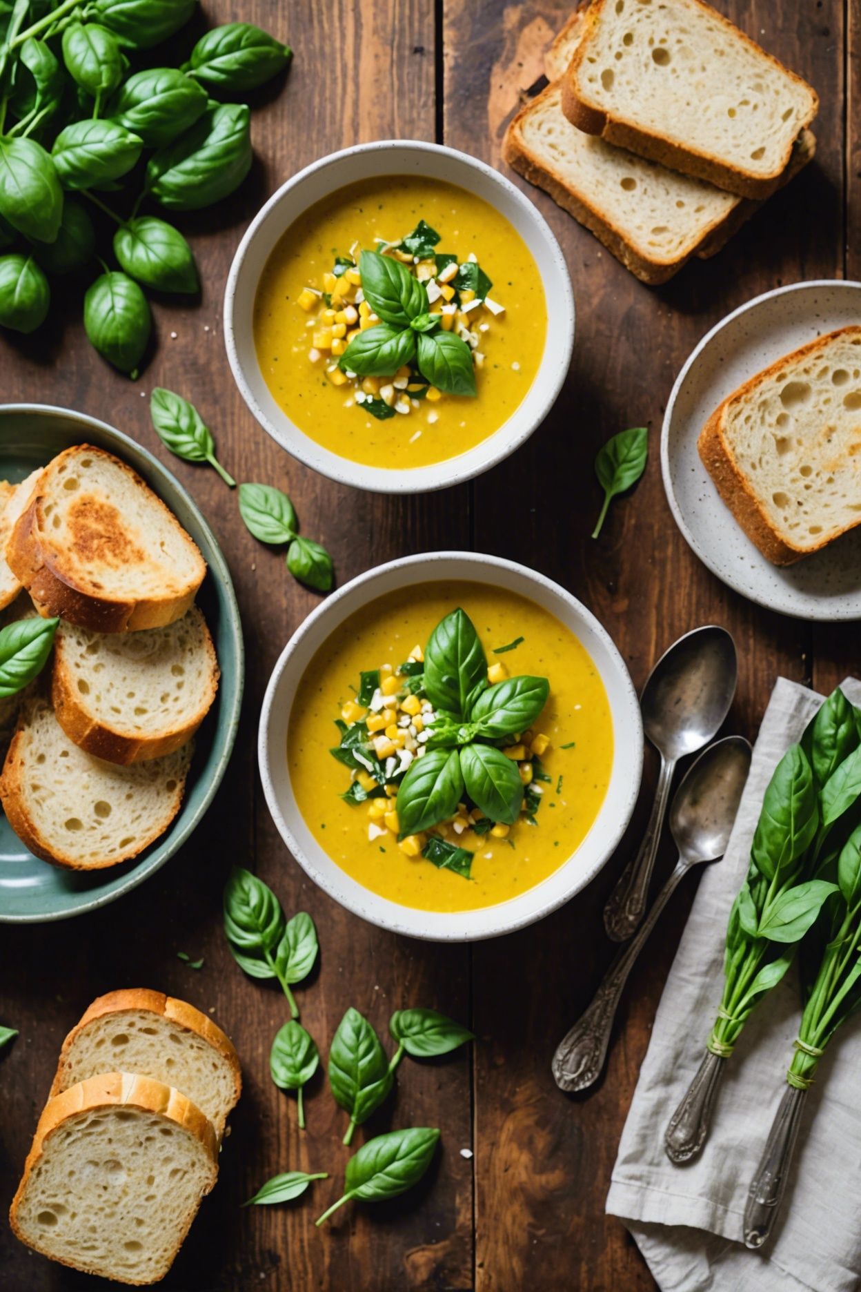 Zucchini And Corn Soup With Basil