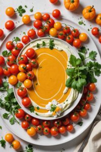 Zucchini With Pumpkin Blossom Cream Sauce And Tomatoes