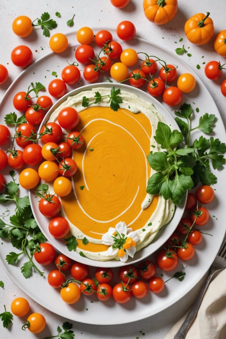 Zucchini With Pumpkin Blossom Cream Sauce And Tomatoes