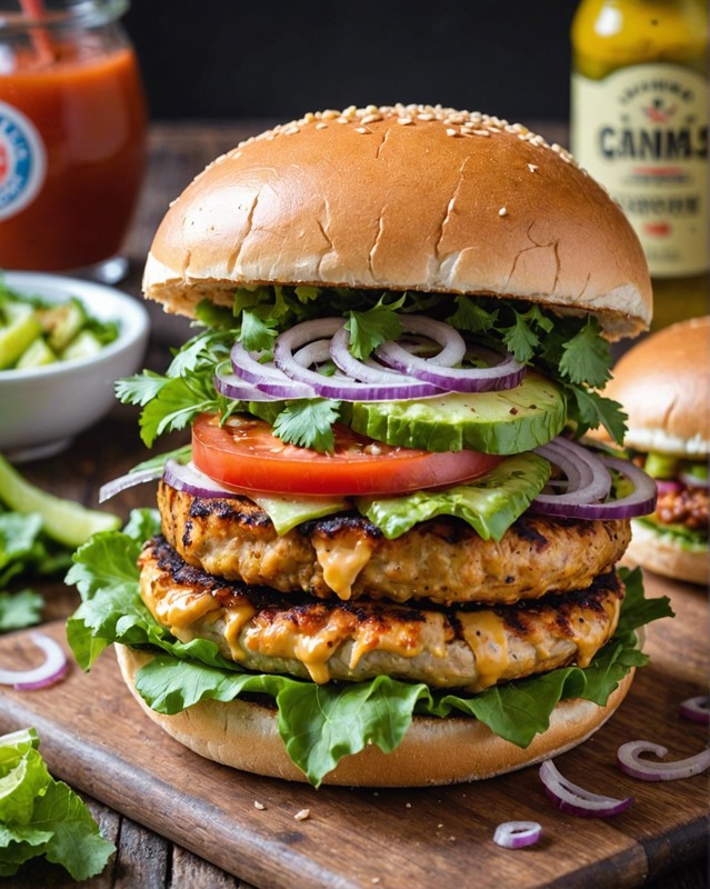 Cajun Chicken Burgers with Spicy Mayo