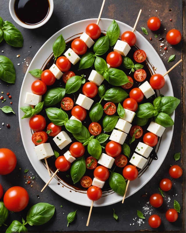 Caprese Skewers with Fresh Mozzarella and Basil