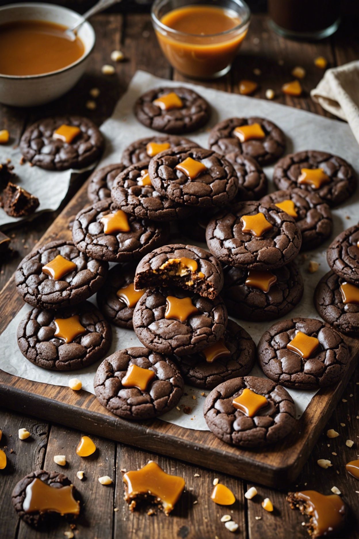 Caramel Filled Chocolate Cookies