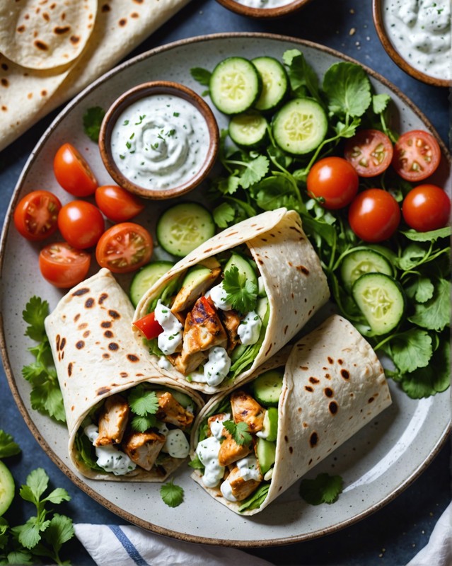 Chicken and Cucumber Raita Wrap