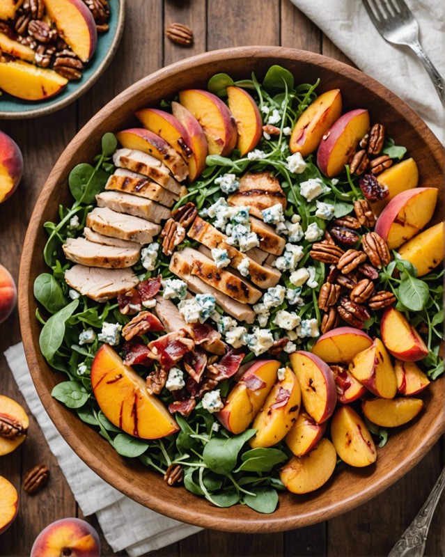 Chicken and Peach Salad with Arugula and Prosciutto