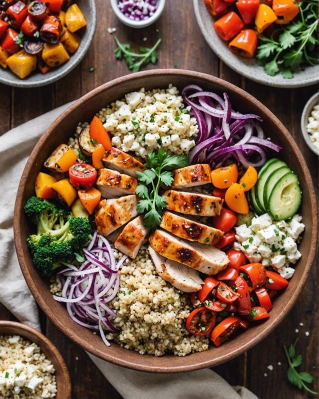 Chicken and Quinoa Bowl with Roasted Vegetables