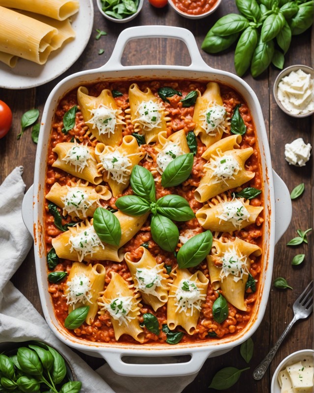 Chicken and Spinach Stuffed Shells Casserole