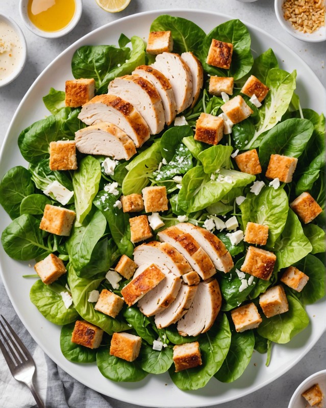 Chicken Caesar Salad with Garlic Croutons