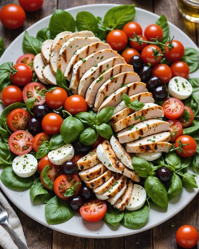 Chicken Caprese Salad with Fresh Mozzarella