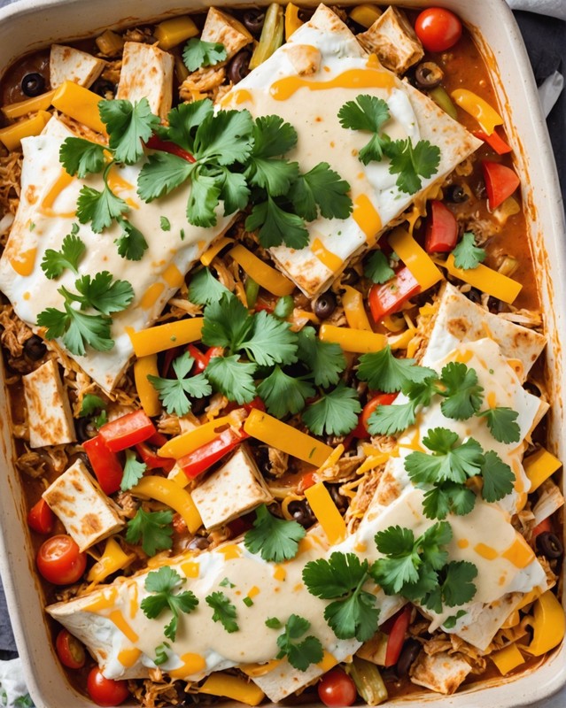 Chicken Fajita Casserole with Peppers and Onions