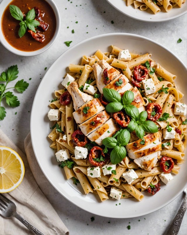 Chicken Feta and Sun-dried Tomato Pasta