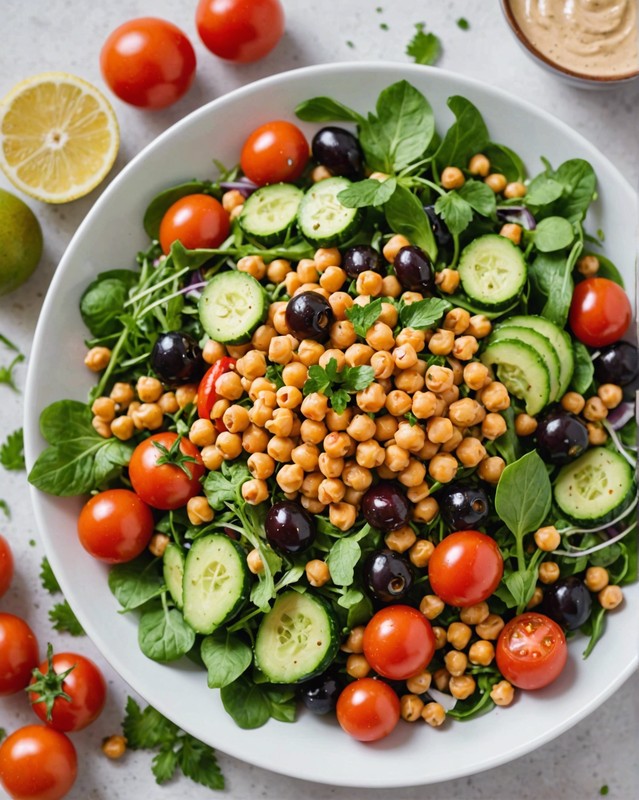 Chickpea Salad with Lemon-Tahini Dressing